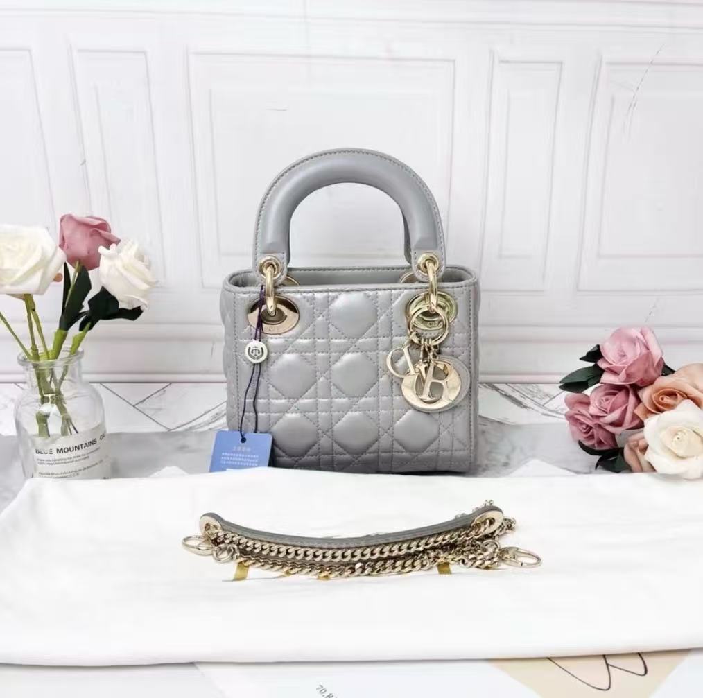 95新 DIOR/迪奥 Dior 珠光灰三格戴妃