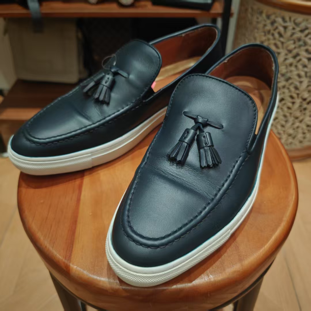 99新 乐途仕 乐途仕蓝色流苏跑鞋