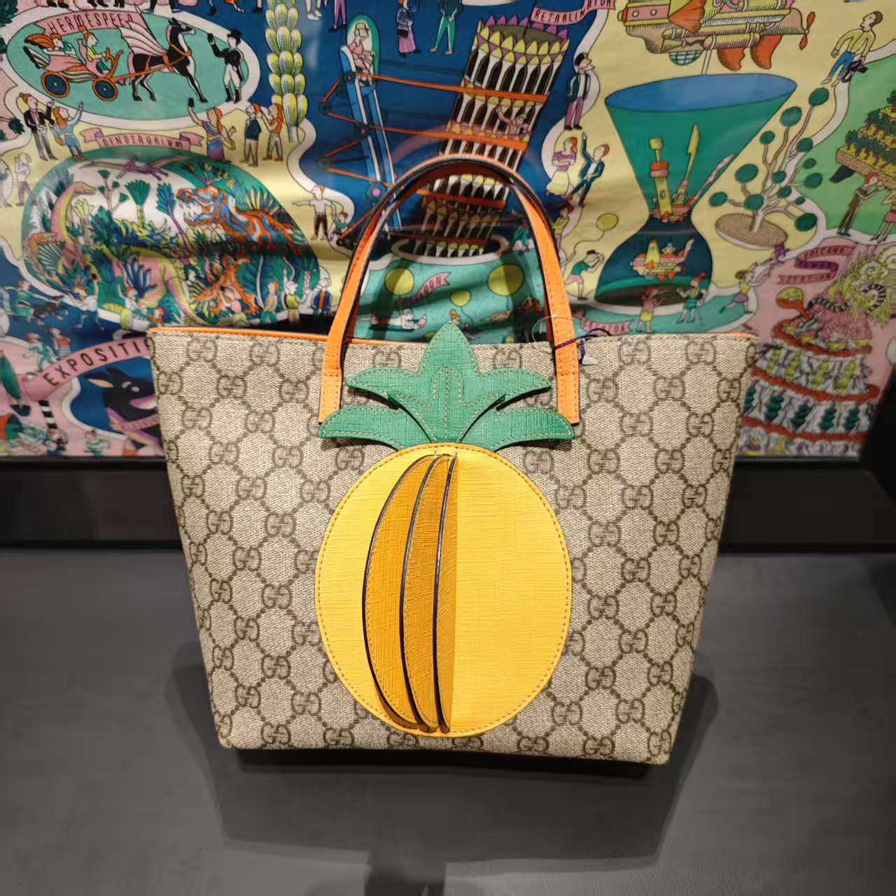 99新 GUCCI/古驰 古驰老花菠萝儿童包