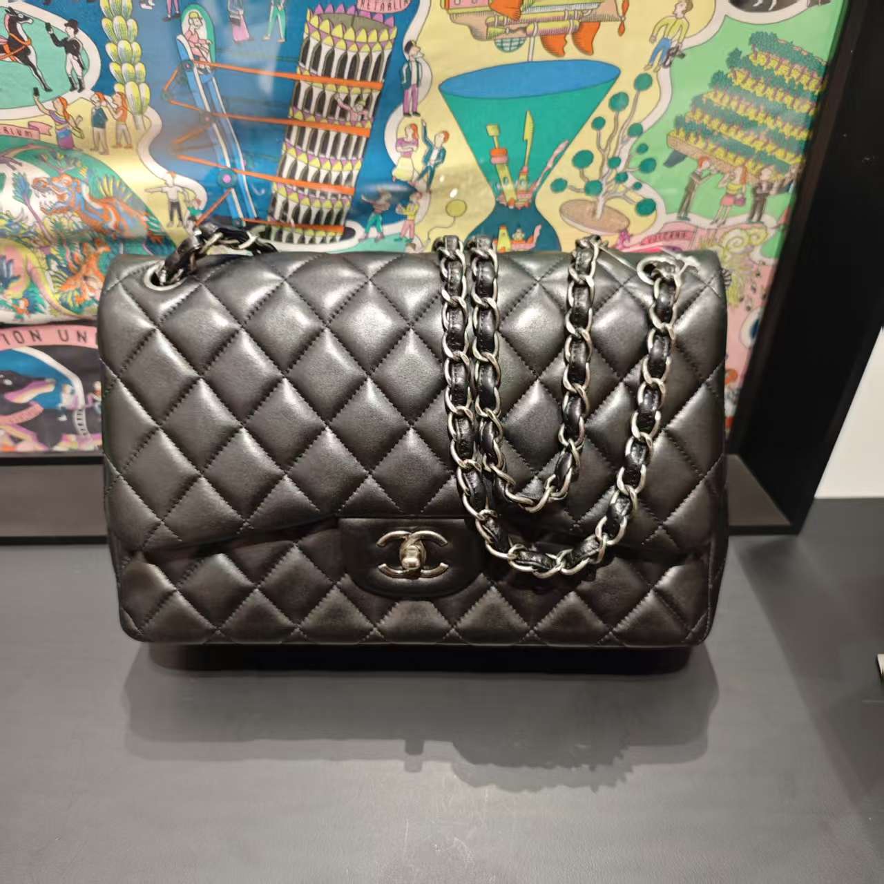 95新 Chanel/香奈儿 Chanel黑银Jumbo